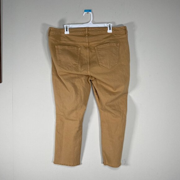 Torrid Denim Jeans Women's 14 Short High Rise Button Fly Beige Raw Hem - Picture 2 of 13